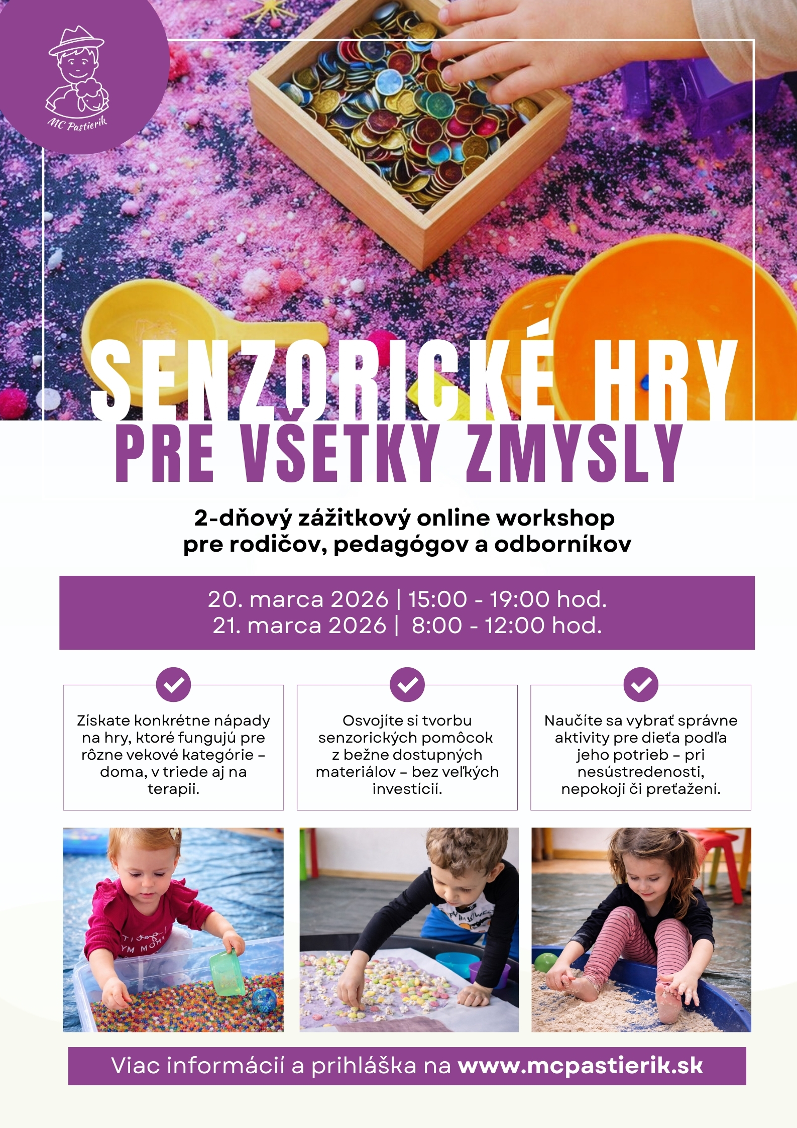 2-dňový online workshop: Ako podporiť vývin detí cez senzorické hry