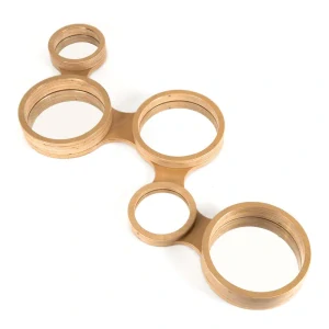 Okrúhle zrkadlá s dreveným rámom