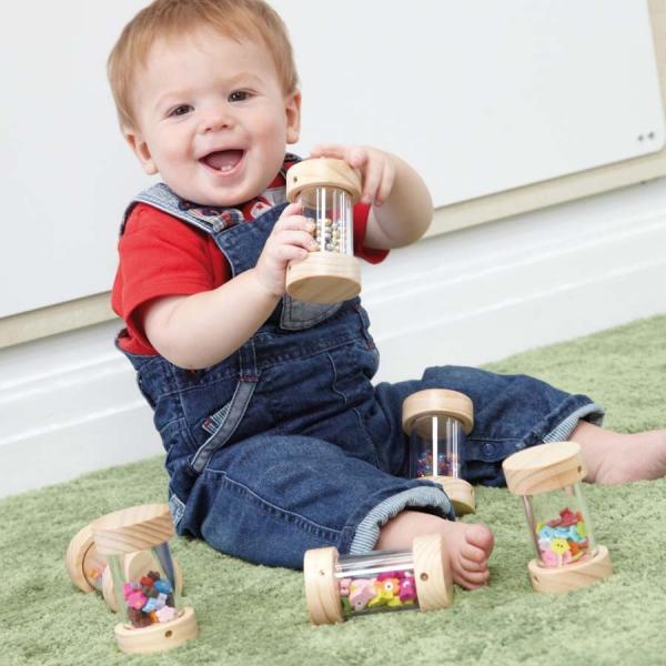 Drevené hrkálky - sada 6 ks