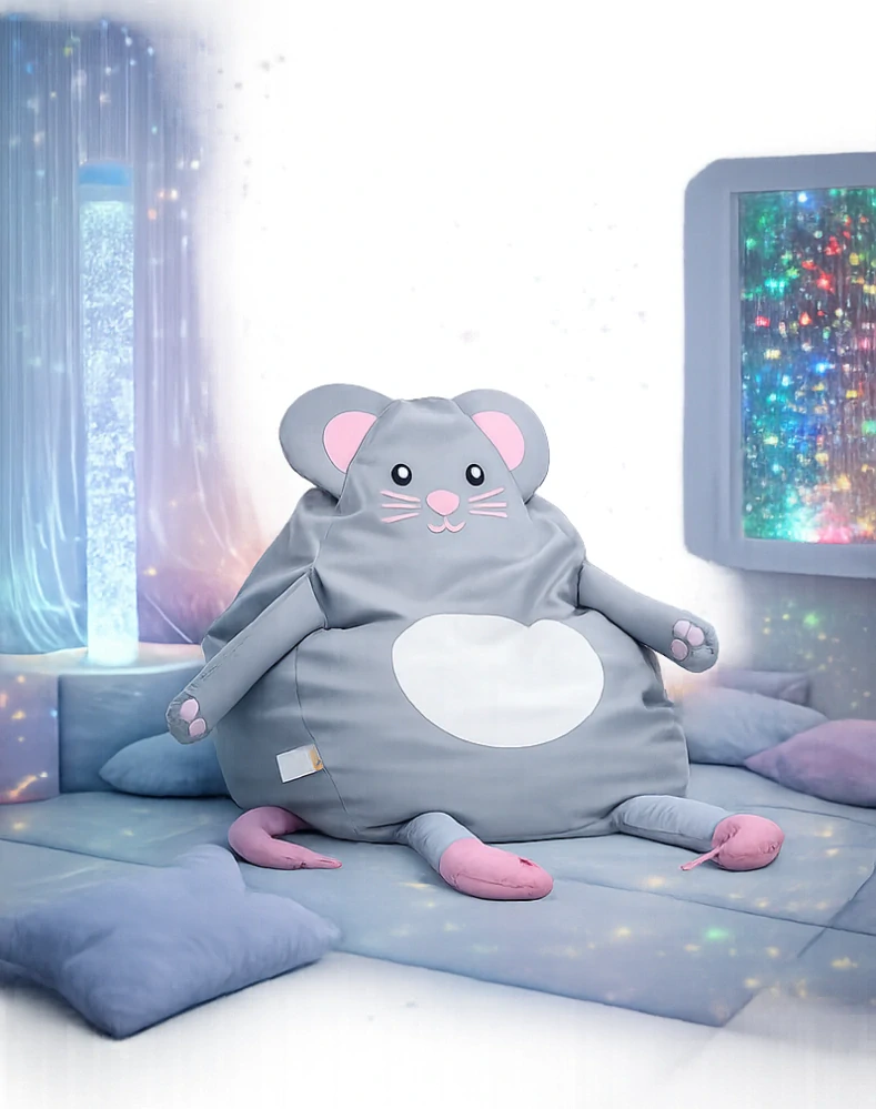 Senzorický sedací vak na polohovanie - myška