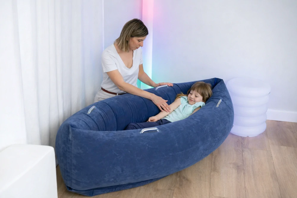 Nafukovací terapeutický kajak pre senzorickú integráciu