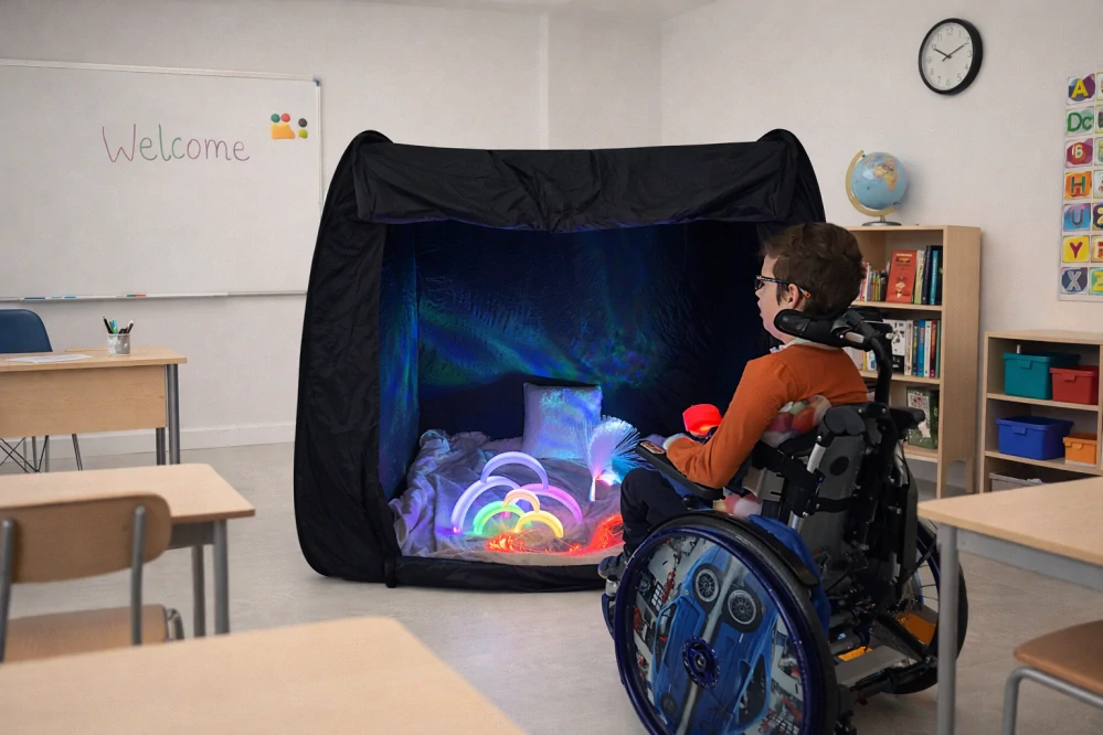 Senzorický stan s terapeutickým príslušenstvom