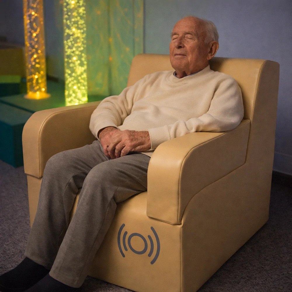 Vibroakustické kreslo  so zosilňovačom 