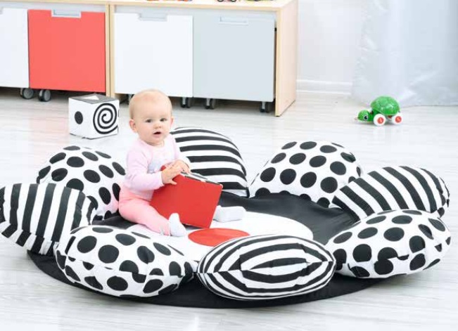 Vankúš kvetinka - kontrastná -150cm