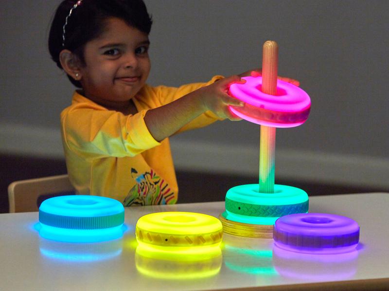 Drevená základňa k svetelným kolieskam