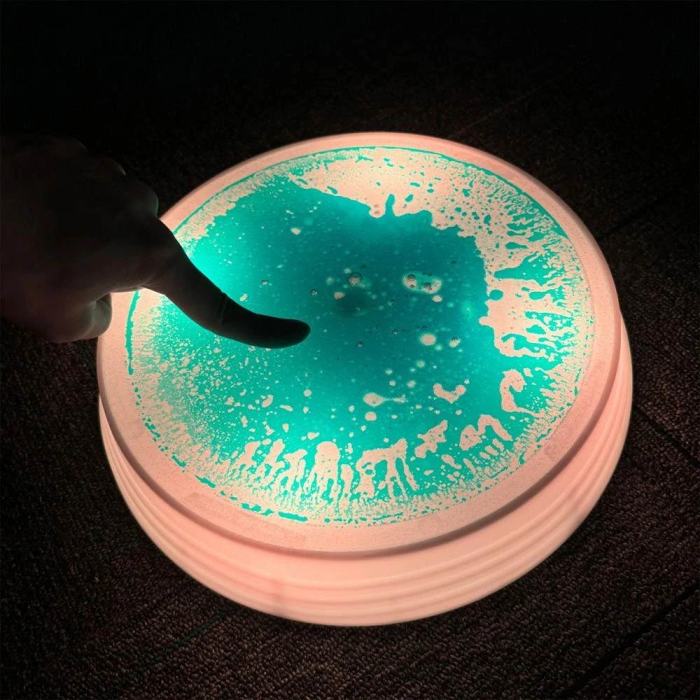 Okrúhle senzorické LED kamene s tekutinou – sada 6 ks