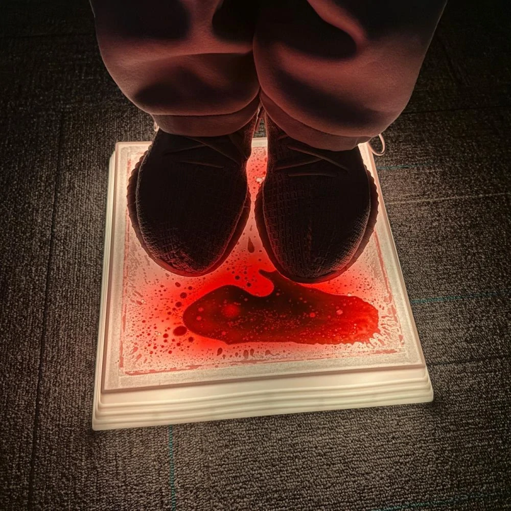 Štvorcové senzorické LED kamene s tekutinou – sada 6 ks