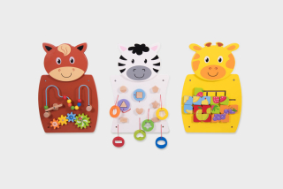 Sada 3 nástenných senzorických panelov – zvieratá