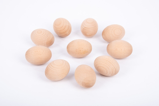 Prírodné drevené vajce - 10ks