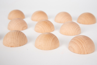 Prírodné drevené pologuľe - 10ks