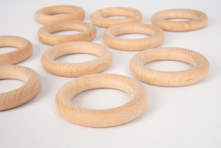Prírodné drevené krúžky - 10ks