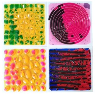 Textúrované senzorické dlaždice – sada 4 ks