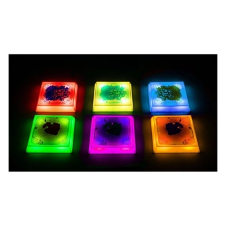 Štvorcové senzorické LED kamene s tekutinou – sada 6 ks