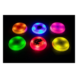 Okrúhle senzorické LED kamene s tekutinou – sada 6 ks