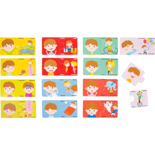 Drevené puzzle emócie