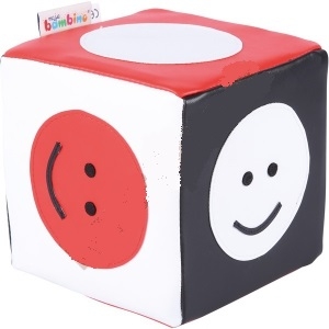 Kontrastná kocka - čierna, červená a biela