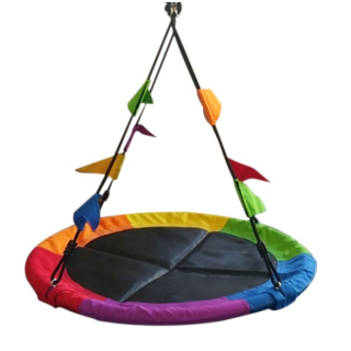 Hojdačka Bocianie hniezdo s vlajkami farebné