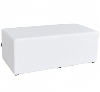 Sedák obdĺžnikový biely, výška 35,5 cm